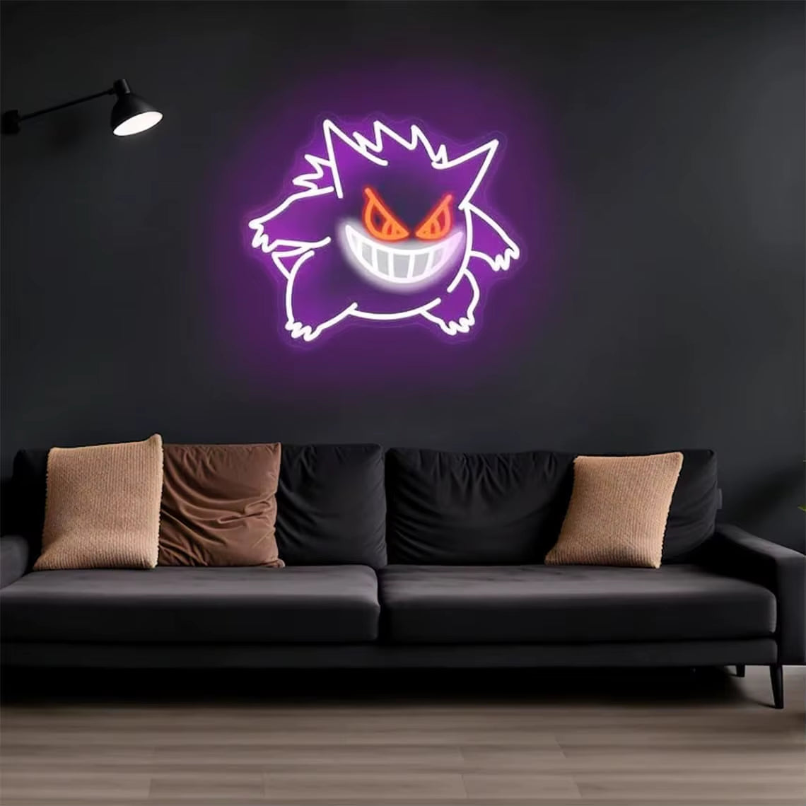 Gengar Cartoon LED Neon Sign  Dimmable USB Wall Light for Gaming Room Man Cave Anime-Style Birthday Gifts for Kids Teens A