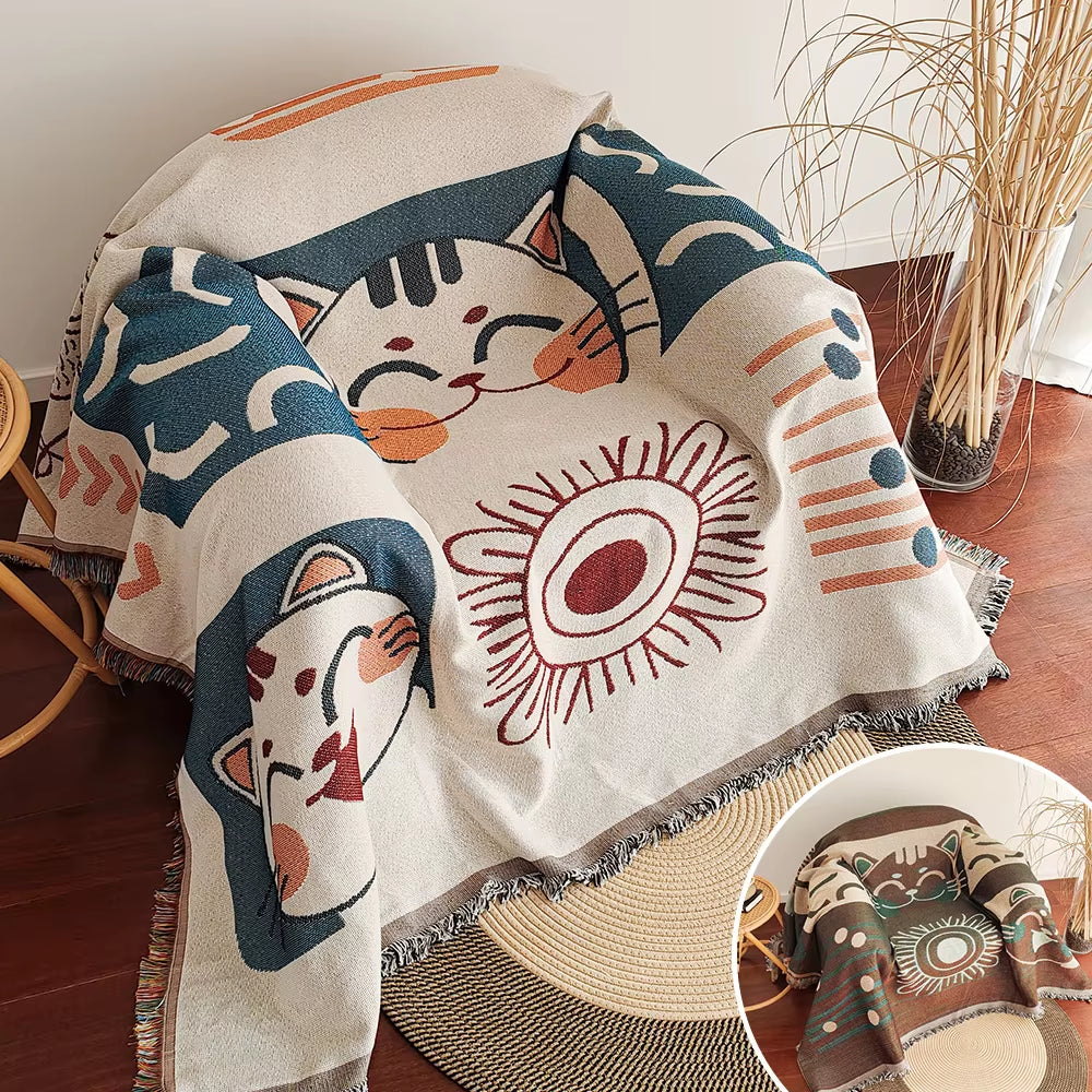 Lucky Cat Sofa Blanket