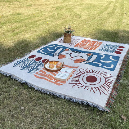 Lucky Cat Sofa Blanket