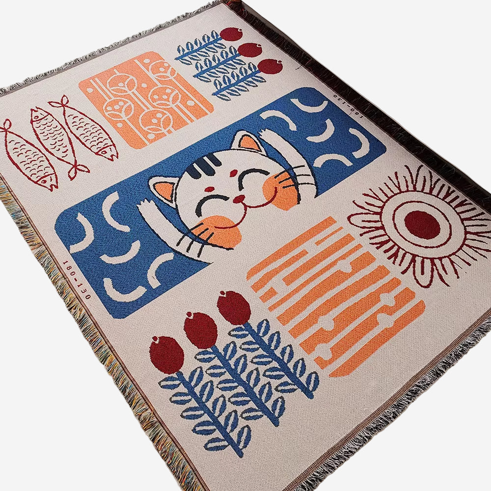 Lucky Cat Sofa Blanket