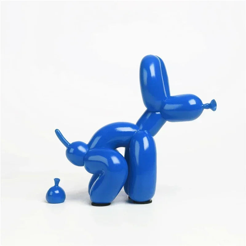 Modern Nordic Poop Balloon Dog Sculpture Resin Animal Puppy Statue Home Decoration Crafts Living Room Sculptures and Figurines
