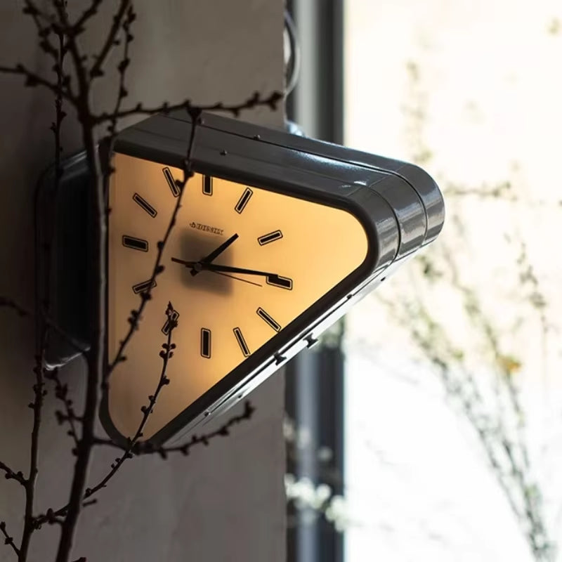 Triangle Two-Sided Wall Clock