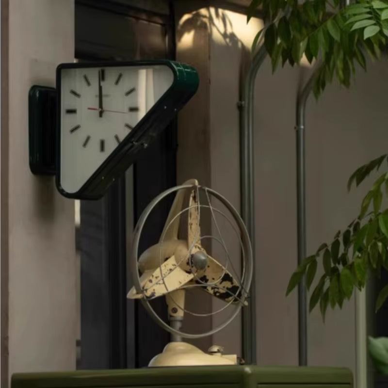 Triangle Two-Sided Wall Clock