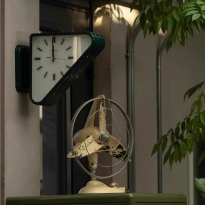 Triangle Two-Sided Wall Clock