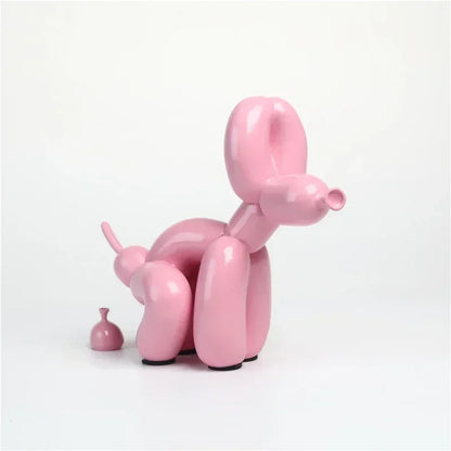 Modern Nordic Poop Balloon Dog Sculpture Resin Animal Puppy Statue Home Decoration Crafts Living Room Sculptures and Figurines
