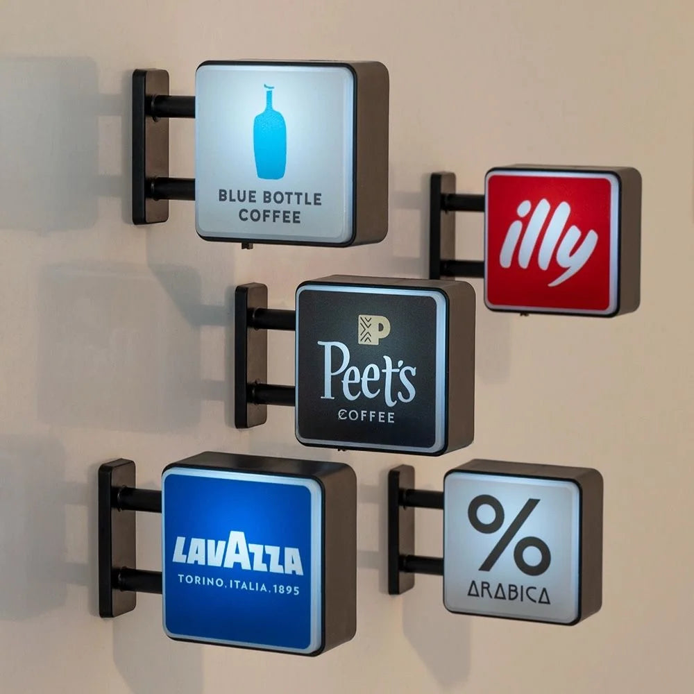 World Classic Coffee Brands Light Sign Refrigerator Magnet Coffee Machine Decor Lavassa Coffee Illy Coffee Peet'S Coffee