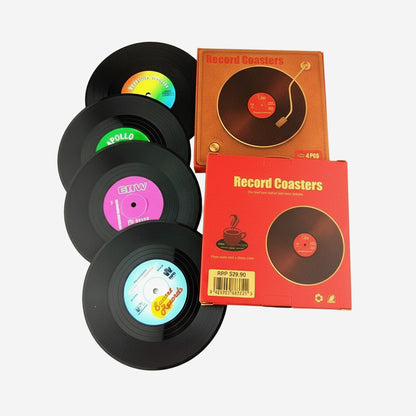Vinyl Record Coaster Record Decorative Wall Retro CD Table Mat Creative Home Accessories Gifts for Men and Women