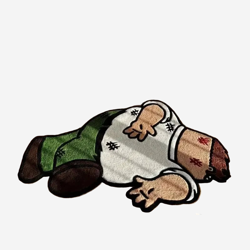 VIKAMA Cartoon Imitation Cashmere Floor Mat Irregular Living Room Anti-Slip Rug Bedroom Stain-Resistant Decorative Rug