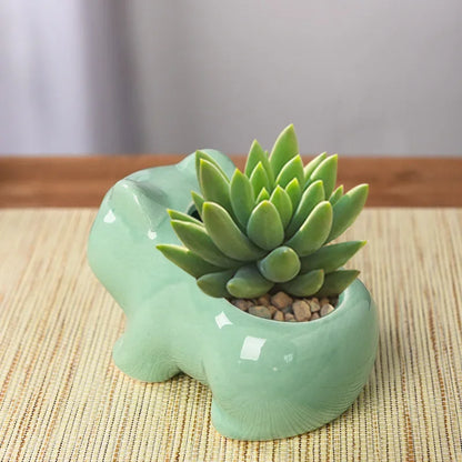 Pokemon Bulbasaur Ceramic Mini Flowerpot Cute Succulent Green Plants Flower Pot with Hole Home Garden Decoration Planters Gift