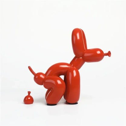 Modern Nordic Poop Balloon Dog Sculpture Resin Animal Puppy Statue Home Decoration Crafts Living Room Sculptures and Figurines