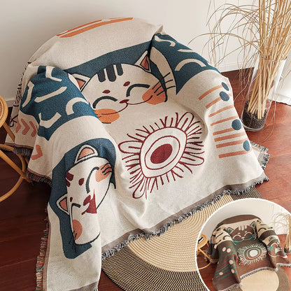 Lucky Cat Sofa Blanket