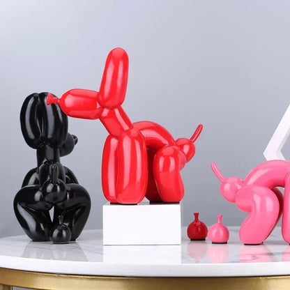 Modern Nordic Poop Balloon Dog Sculpture Resin Animal Puppy Statue Home Decoration Crafts Living Room Sculptures and Figurines