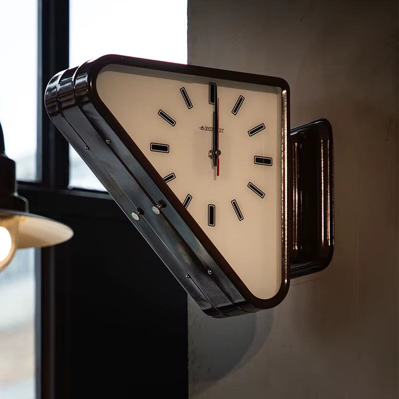 Triangle Two-Sided Wall Clock