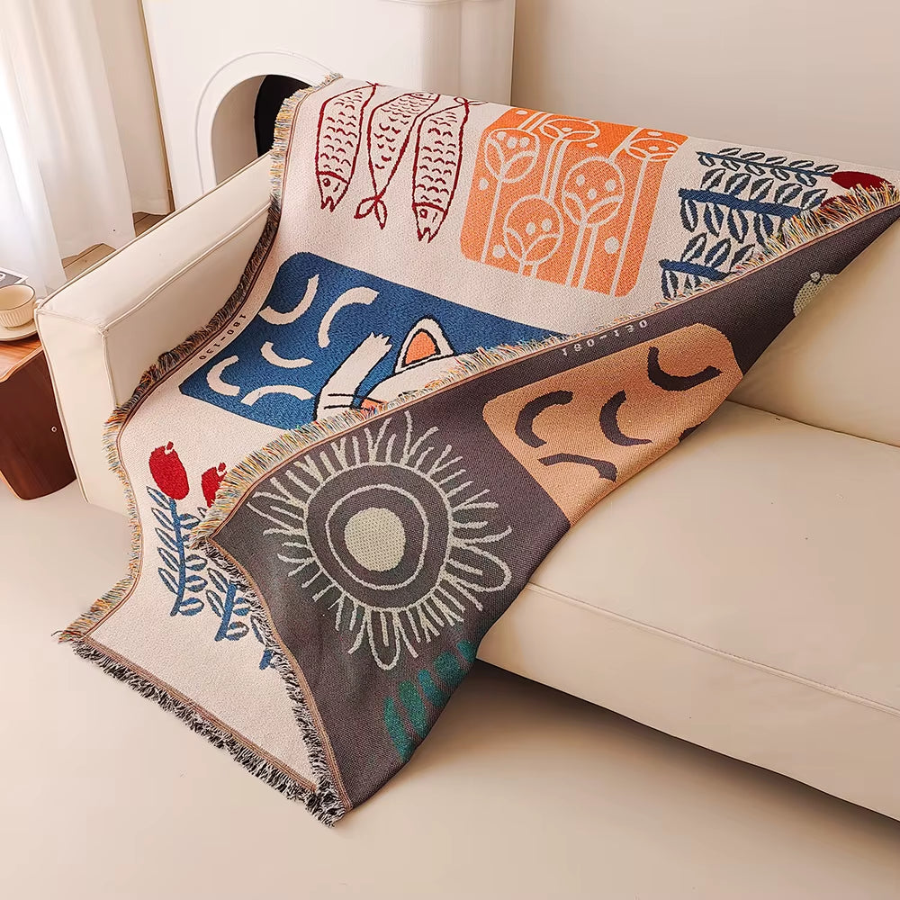Lucky Cat Sofa Blanket